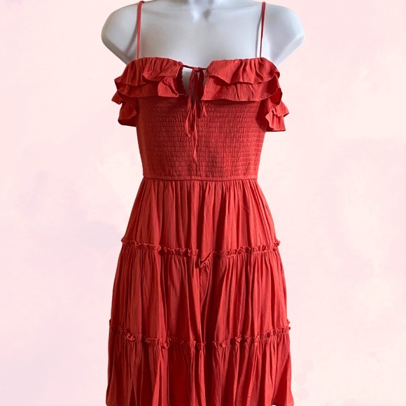 Orange Ruffle Sundress - Picture 1 of 3